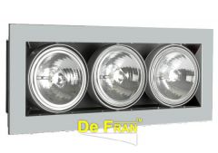 Светильник De Fran DAR MQ202A1-L3 карданный, три модуля, без ламп перламутр хром G5,3/G6,35 1 x 75 вт