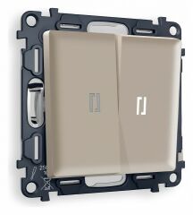 Выключатель двухклавишный с подсветкой без рамки Ambrella Volt Quant MA364015