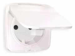 Накладка для розетки влагозащищенной с заземлением и со шторками с крышкой Ambrella Volt Quant OP2080