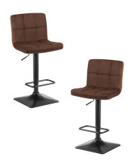 Набор 2 шт Стул барный Dobrin DOMINIC, шоколадный велюр (MJ9-111)