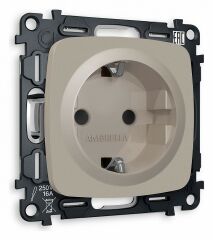 Розетка с заземлением и со шторкой, без рамки Ambrella Volt Quant MO367010