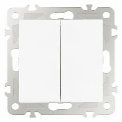 Выключатель проходной двухклавишный без рамки Arte Milano 206 206.32-2.white