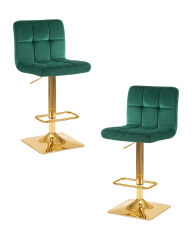 Набор 2 шт Стул барный Dobrin GOLDIE, зеленый велюр (MJ9-88)