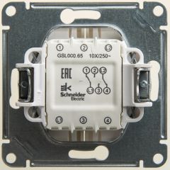  Schneider Electric GLOSSA 2-клавишный ПЕРЕКЛЮЧАТЕЛЬ, сх.6/2, 10АХ, механизм, ПЕРЛАМУТР