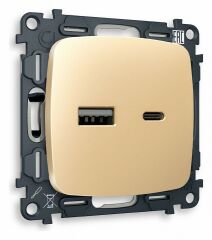 Розетка 2хUSB type A и C без рамки Ambrella Volt Quant MO611010