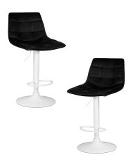 Набор 2 шт Стул барный Dobrin TAILOR WHITE, черный велюр (MJ9-101)