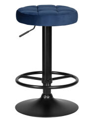 Табурет барный Dobrin LM-5008 BRUNO BLACK, синий велюр (MJ9-117)