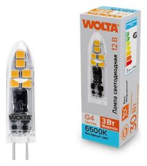 Лампа светодиодная Wolta G4 3Вт 6500K WSTD-JC-12V3W6KG4-P