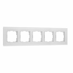  Werkel W0053101/ Рамка на 5 постов Senso (белый, стекло soft-touch) W0053101