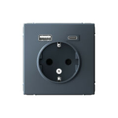  Systeme Electric ARTGALLERY РОЗЕТКА 16А с 2 USB A+C, 5В/2,4А/3,0А, 2х5В/1,5А, механизм, ГРИФЕЛЬ