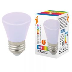 Лампа декоративная светодиодная (UL-00005805) Volpe E27 1W RGB матовая LED-D45-1W/RGB/E27/FR/С BELL