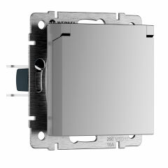  Werkel W1171206/ Розетка влагозащ. с зазем. с защит. крышкой и шторками N (серебряный) W1171206