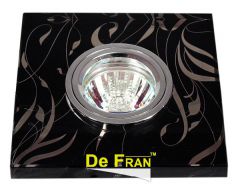 Точечный светильник De Fran FT 793 "Роспись Квадрат" хром / черный + серебро MR16 1 x 50 вт