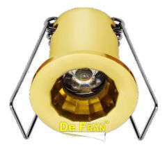 Точечный светильник De Fran FT 902 LED G светодиодный "Звездное Небо" стекло, с ПРА и LED золото, спектр теплый белый 3100К LED 1 x 1 вт