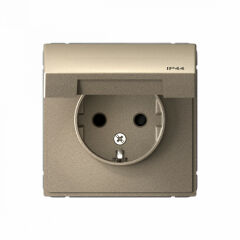  Systeme Electric ARTGALLERY РОЗЕТКА с заземл. со шт. с крышк, 16А, IP44, механизм, ШАМПАНЬ