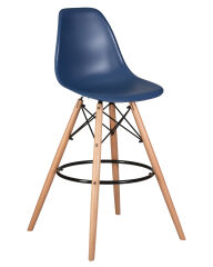 Стул барный Dobrin LMZL-PP638G DSW BAR, ножки светлый бук, цвет тёмно-синий (BE-12)