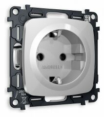 Розетка с заземлением, без рамки Ambrella Volt Quant MO406010