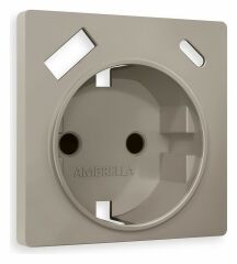 Накладка для розетки с заземлением и со шторками и 2хUSB type A и C Ambrella Volt Quant AP3700
