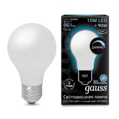  Gauss Лампа светодиодная диммируемая филаментная E27 10W 4100К матовая 102202210-D