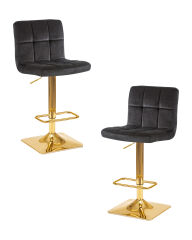 Набор 2 шт Стул барный Dobrin GOLDIE, черный велюр (MJ9-101)