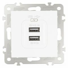 Розетка USB, без рамки Arte Milano am-206 206.46-1.white