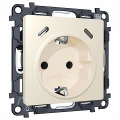 Розетка с заземлением и 2хUSB type C, без рамки Ambrella Volt MA MA330510