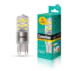 Лампа светодиодная Camelion G9 5W 3000K LED5-G9-NF/830/G9 13704