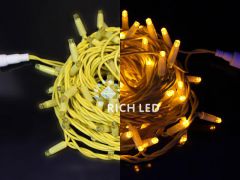 Гирлянда Rich LED 10 м, 24В, ЖЕЛТЫЙ, желтая резина