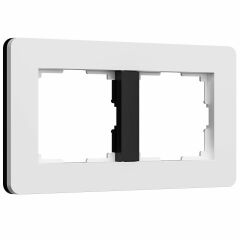  Werkel W0023068/ Рамка на 2 поста Split (белый/черный, soft-touch) W0023068