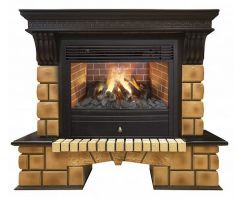  Real Flame Комплект из электрокамина напольного и портала (131х42.5х106.5 см) Stone Brick 348189