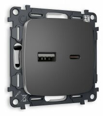 Розетка 2хUSB type A и C без рамки Ambrella Volt Quant MO661010