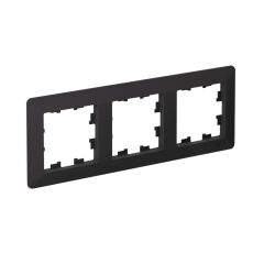  Systeme Electric ATLASDESIGN AIR 3-постовая РАМКА, КАРБОН/дымчатый черный