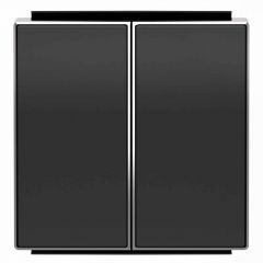 Лицевая панель ABB Sky выключателя двухклавишного чёрный бархат 2CLA854200A1501