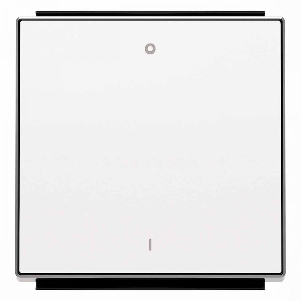 Лицевая панель ABB Sky выключателя одноклавишного с символом I/O альпийский белый 2CLA850120A1101