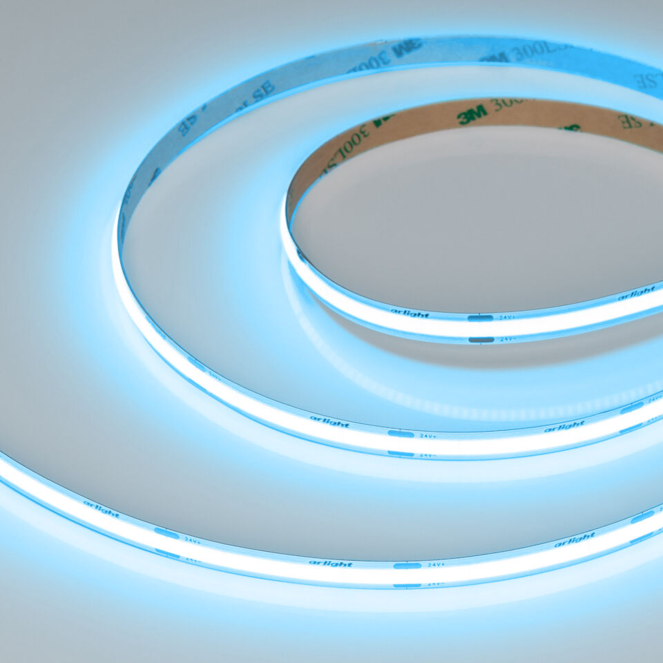 Лента COB-X480-8mm 24V Sky Blue (8 W/m, IP20, 5m) ( Arlight , -)