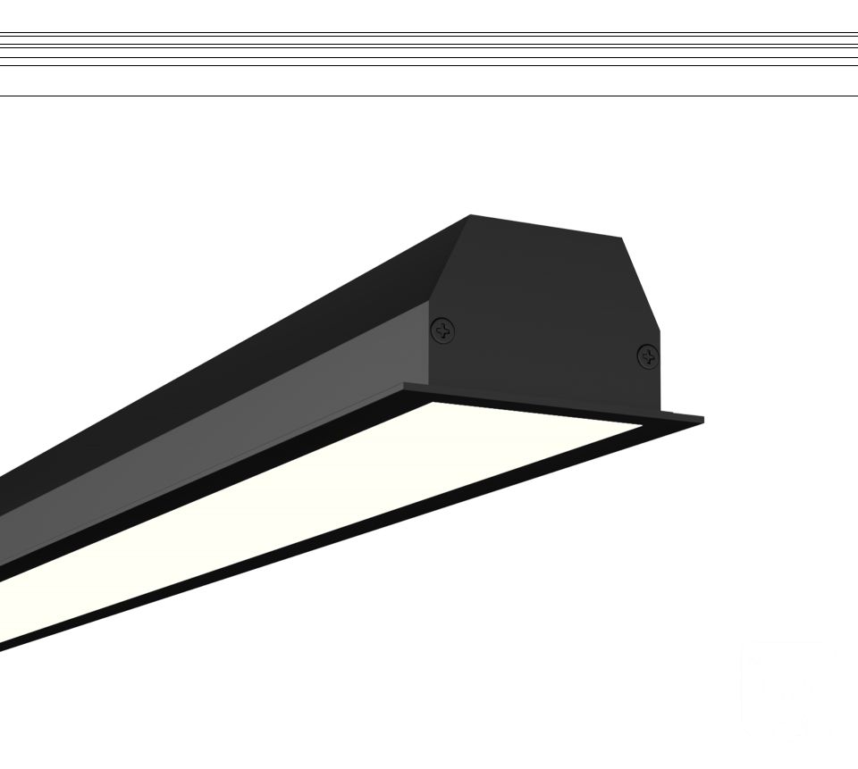  6063 Линейный светильник LINE3225IN-П NoPS (RAL9005/1000mm/LT70 — 4K/32,5W) — БЕЗ БП