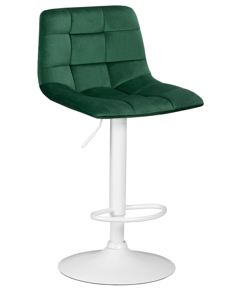 Стул барный Dobrin TAILOR WHITE, зеленый велюр (MJ9-88)