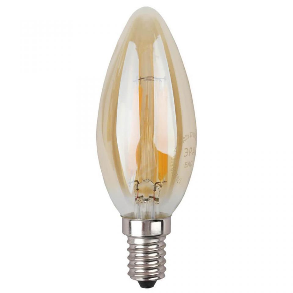 Лампа светодиодная филаментная Эра E14 7W 2700K золотая F-LED B35-7W-827-E14 gold