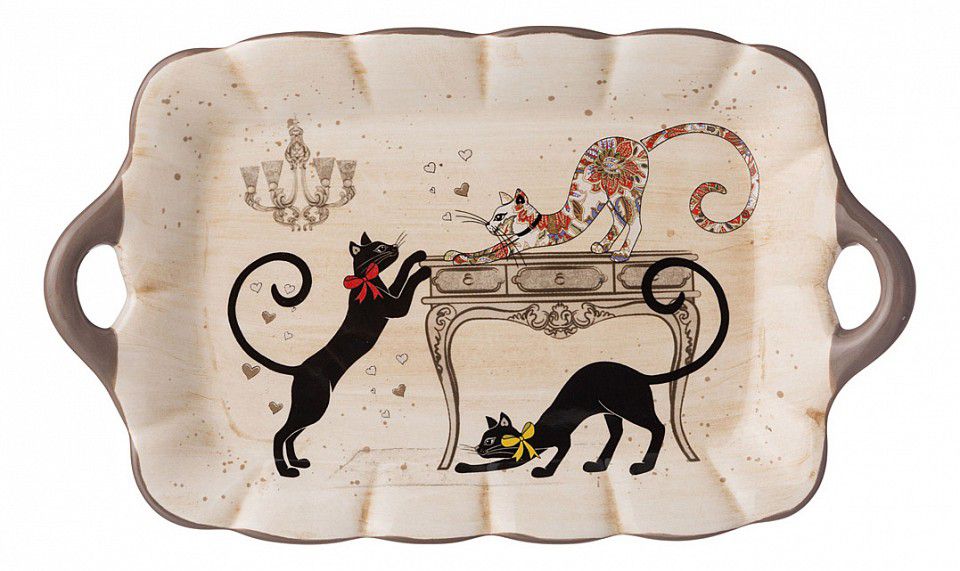  АРТИ-М Блюдо декоративное (23.5x14x2.5 см) Парижские коты 358-1741