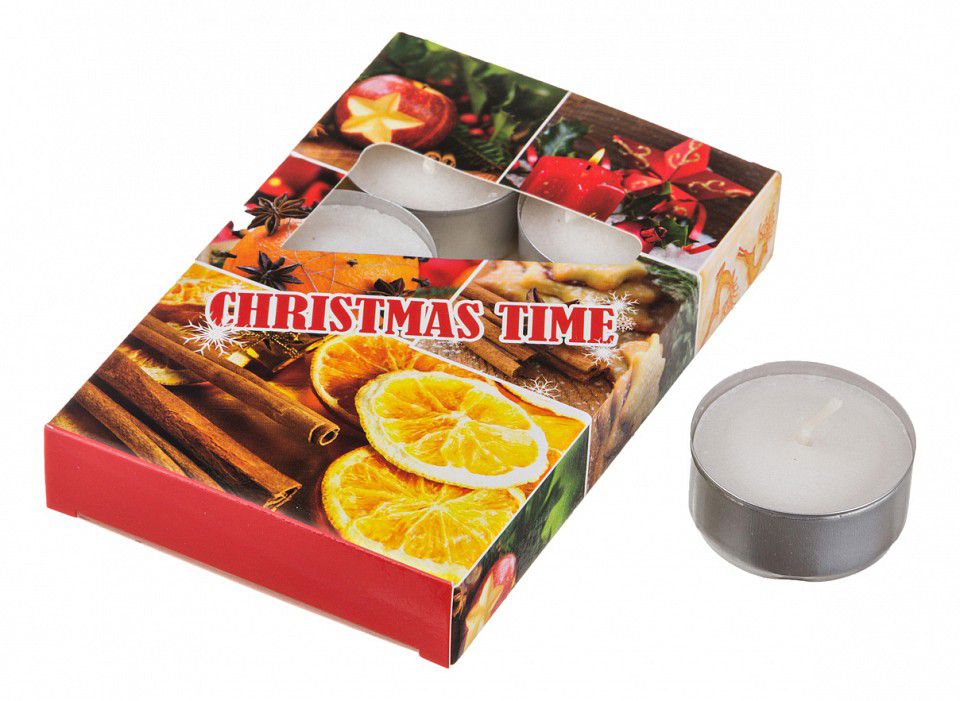  АРТИ-М Набор из 6 свечей декоративных (4x2 см) Christmas time 348-443