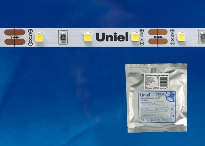  Uniel ULS-2835-120LED/m-8mm-IP20-DC12V-9,6W/m-5M-WW катушка в герметичной упаковке