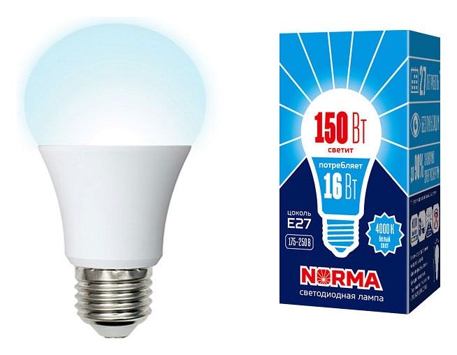 Лампа светодиодная Volpe E27 16Вт 4000K LED-A60-16W/NW/E27/FR/NR картон