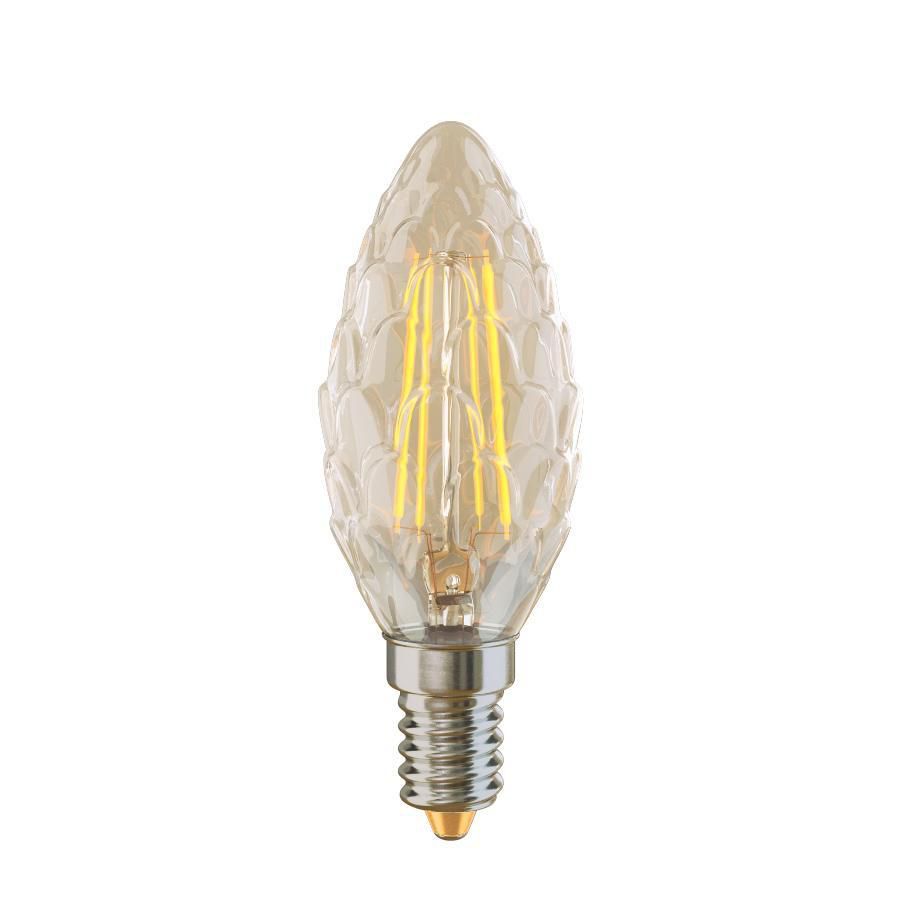  Voltega Лампа светодиодная филаментная E14 4W 2800К свеча шишка прозрачная VG10-P1E14warm4W-F 5486