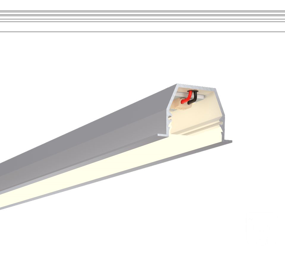  6063 Линейный светильник LINE4932IN-П NoPS (Anod/570mm/LT70 — 4K/18W) — БЕЗ БП