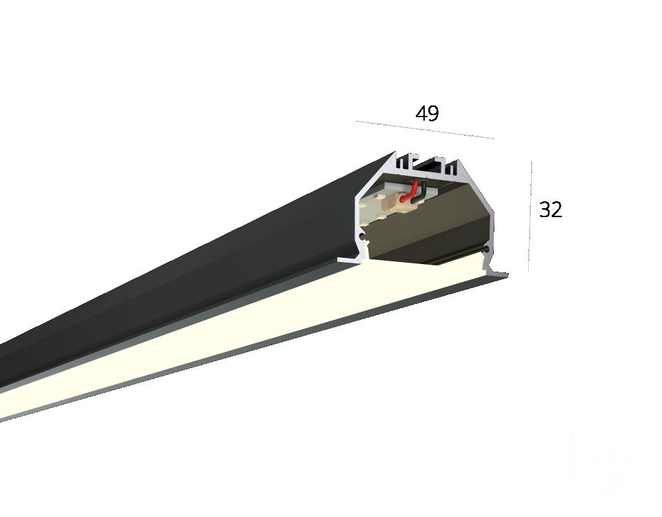 6063 Линейный светильник LINE 4932 IN (RAL9005/500mm/LT70 — 4K/10W)