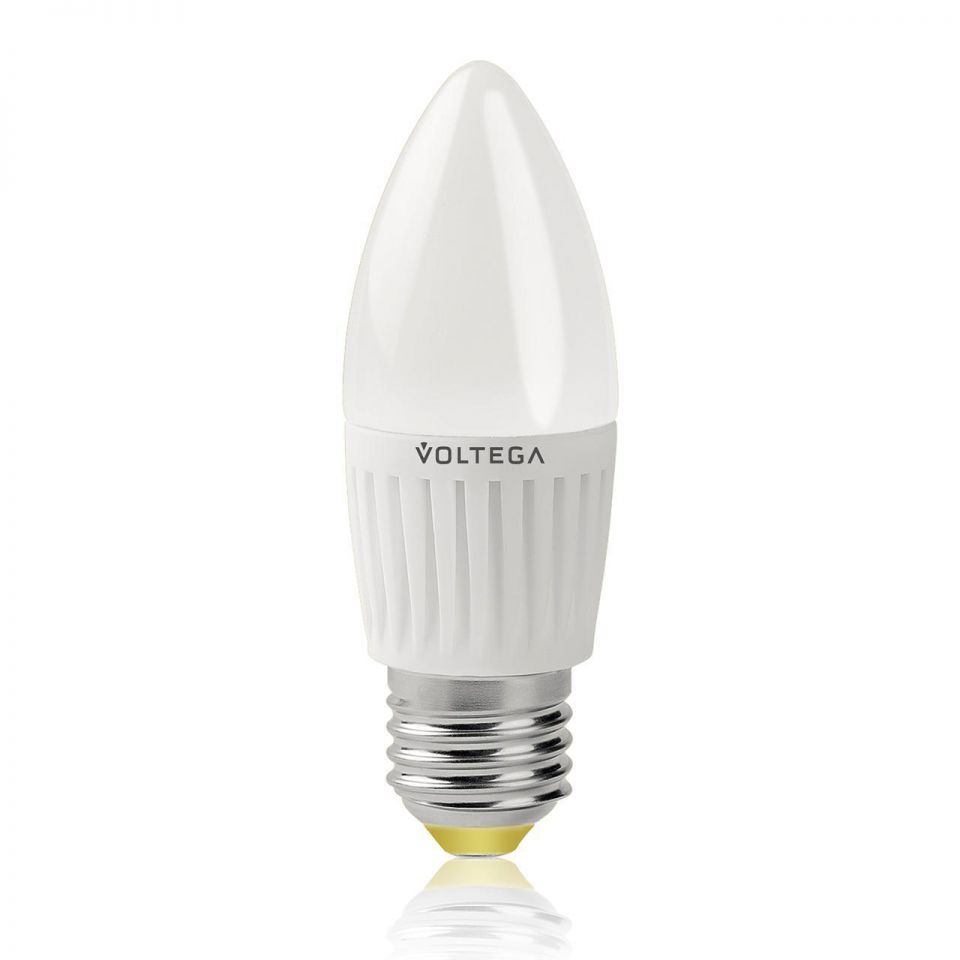  Voltega Лампа светодиодная E27 6.5W 2800К свеча матовая VG1-C2E27warm6W 4690