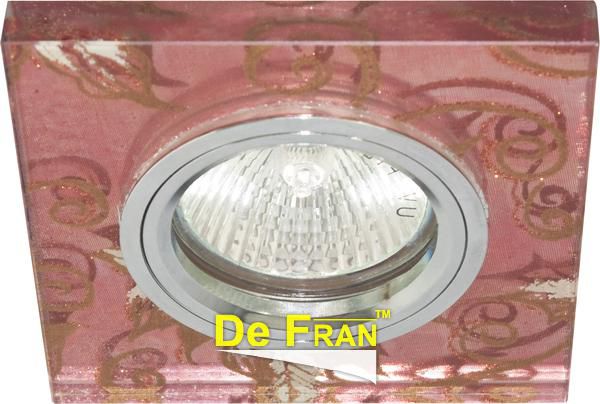 Точечный светильник De Fran FT 895 с торцевой светодиодной подсветкой хром + золотой узор LED/MR16