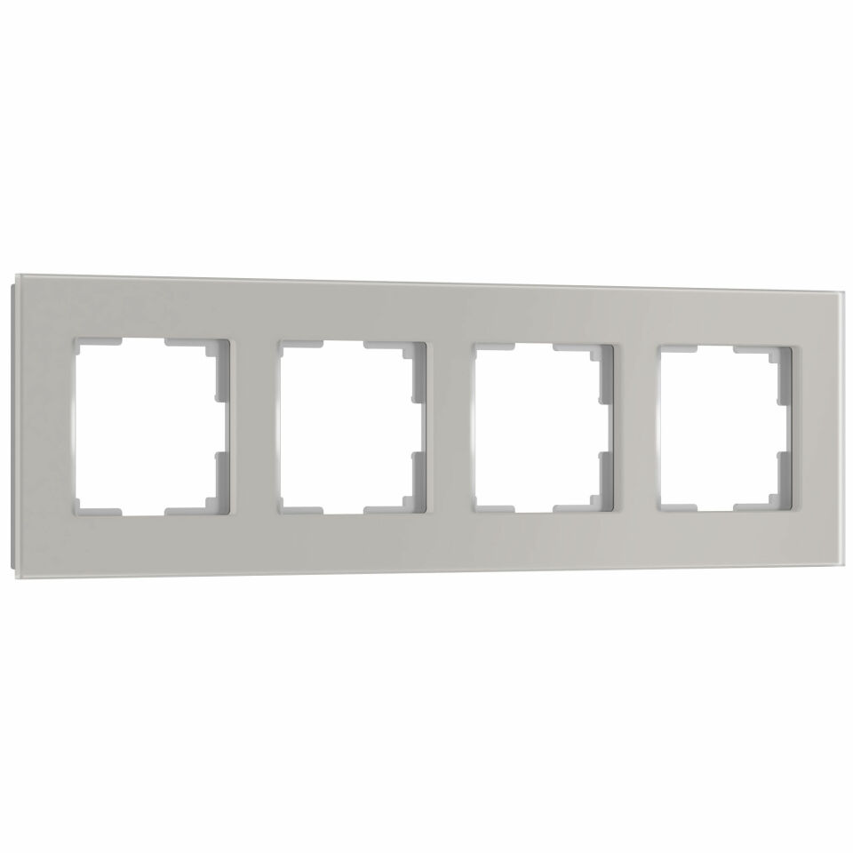  Werkel Рамка на 4 пост Senso (дымчатый, стекло soft-touch) W0043117