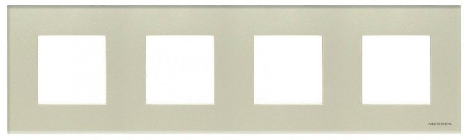 Рамка 4-постовая ABB Zenit стекло жемчужное N2274 CP