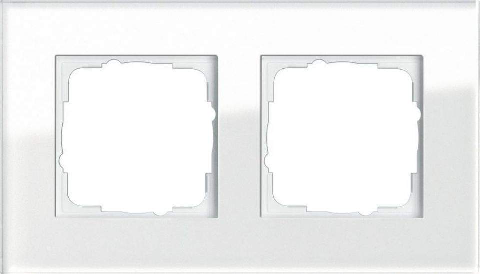 Рамка 2-постовая Gira Esprit белое стекло 021212